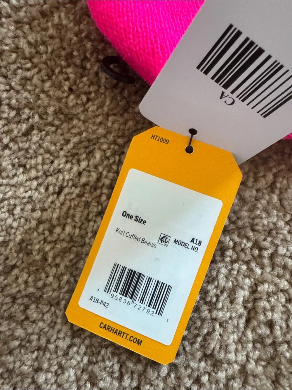 Carhartt Hot Pink Knit Cuffed Beanie-NWT